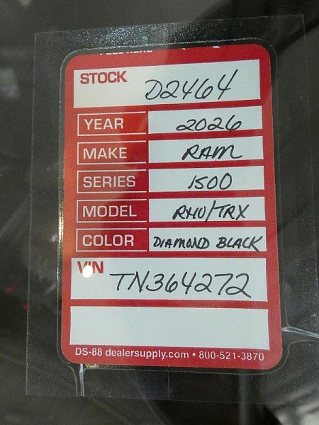 New 2026 Diamond Black Crystal Pearl-Coat Exterior Paint RAM RHO 4x4 Crew Cab 5