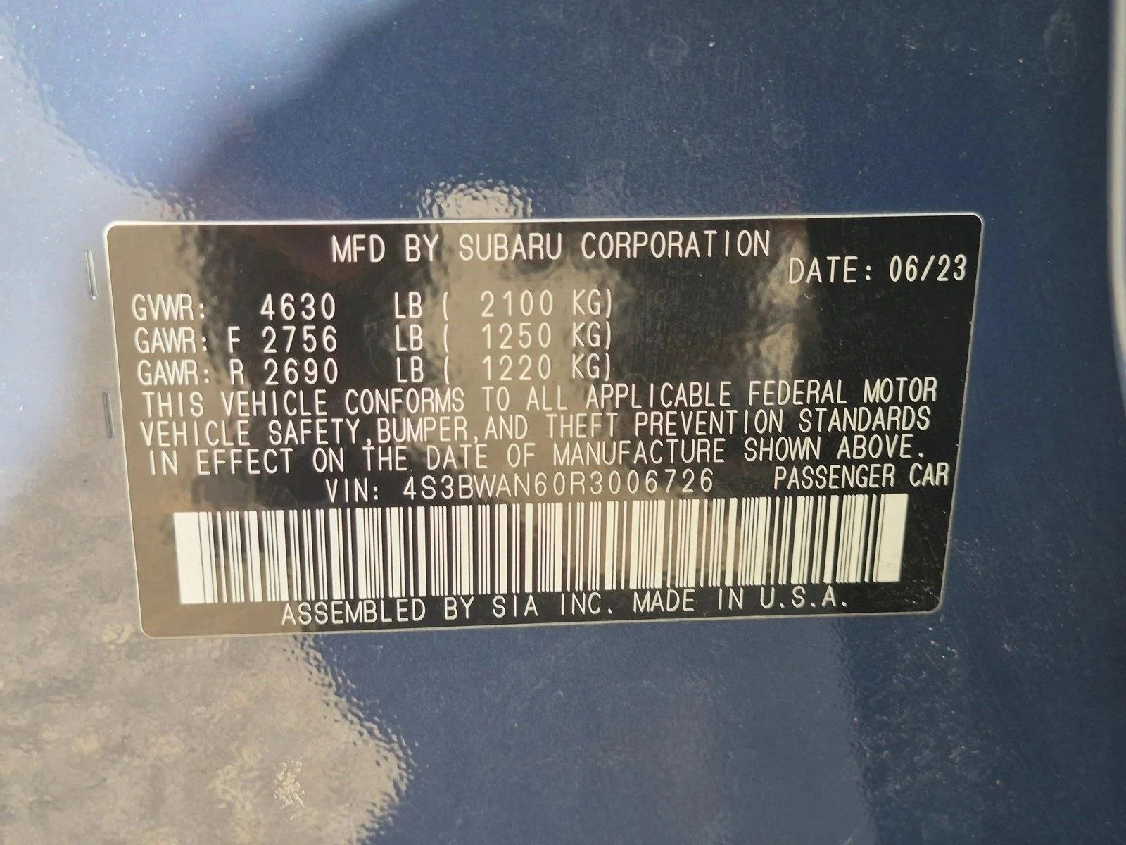 Used 2024 Blue Subaru Limited image 21