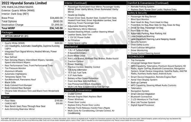 Used 2022 Gray Hyundai Limited image 14