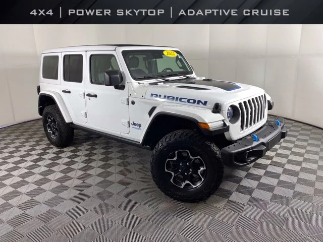 Used 2022 White Jeep Unlimited Rubicon 4xe image 1