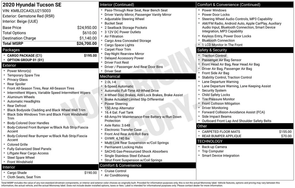 Used 2020 Red Hyundai SE image 16