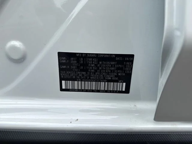 New 2026 CRYSTAL WHITE PEARL Subaru Premium image 20