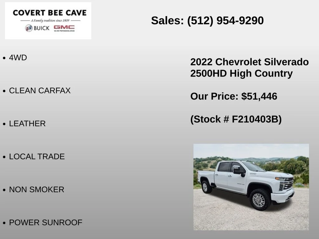 Used 2022 White Chevrolet High Country image 6