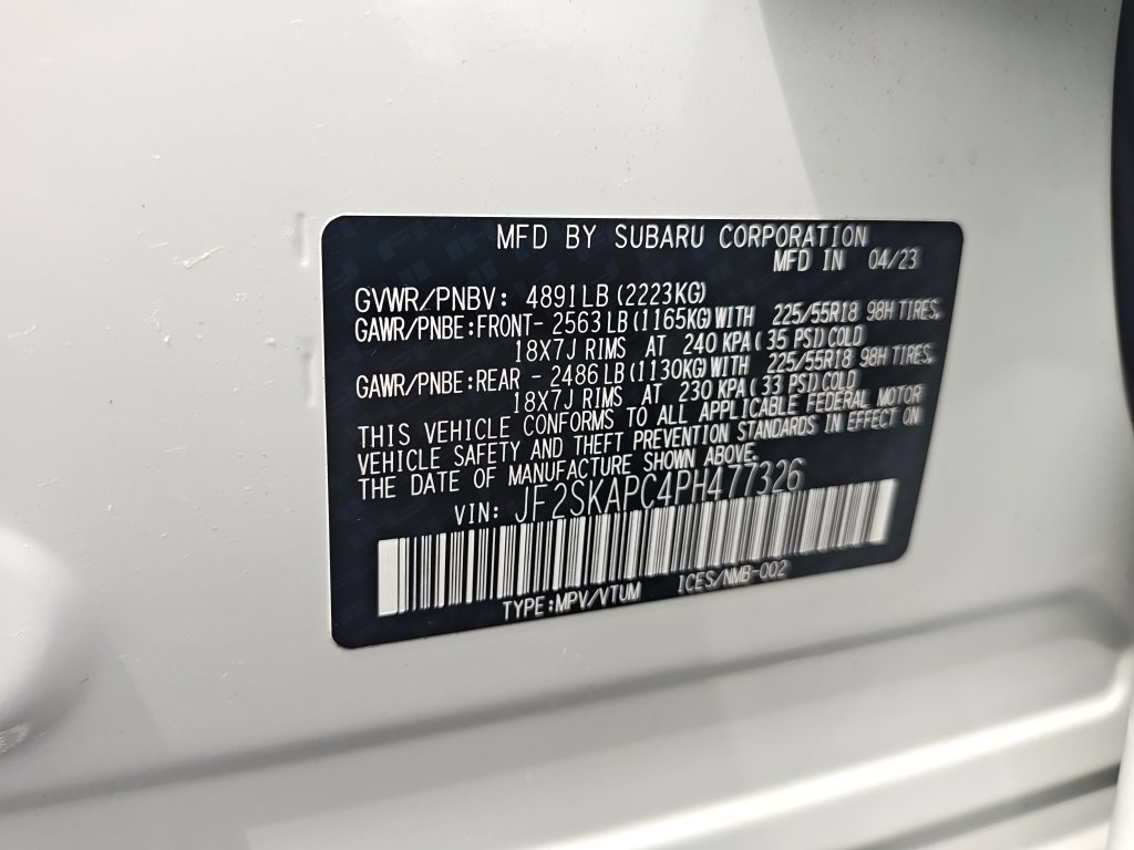 Used 2023 White Subaru Limited image 24