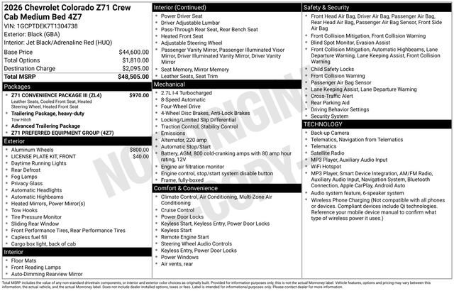 New 2026 Black Chevrolet Z71 image 25