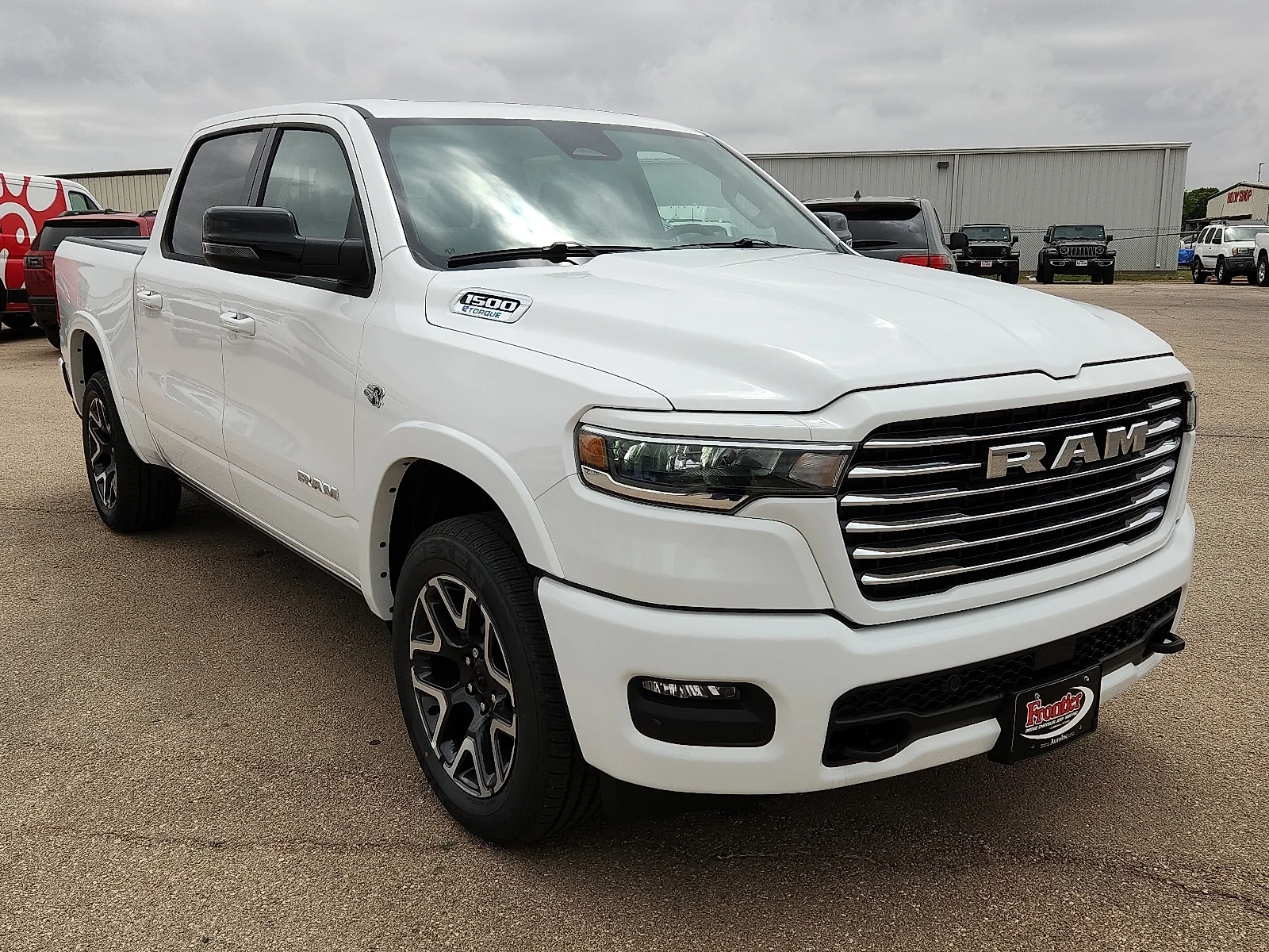 New 2026 Bright White Clear-Coat  Paint Ram LARAMIE CREW CAB 4X4 5