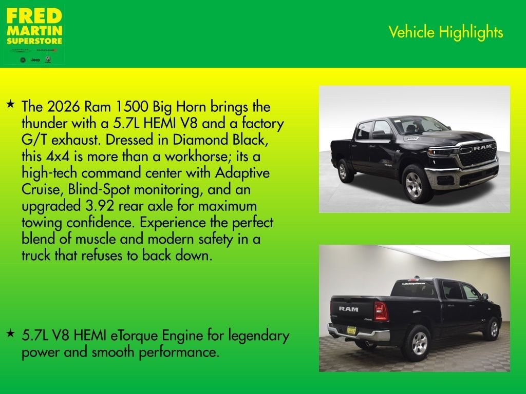 New 2026 Diamond Black Crystal Pearl-Coat Exterior Paint RAM Big Horn/Lone Star image 7