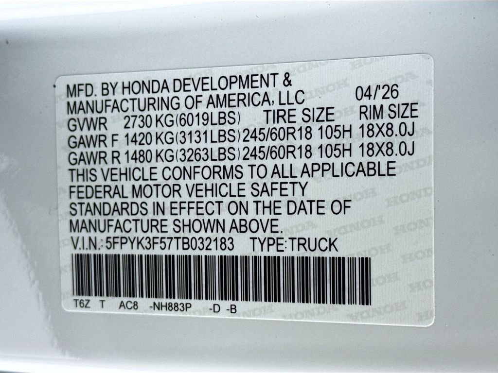 2026 Honda Ridgeline RTL - Photo 32