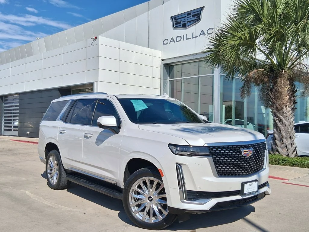 Used 2023 CRYSTAL WHITE TRICOAT Cadillac RWD Premium Luxury image 1