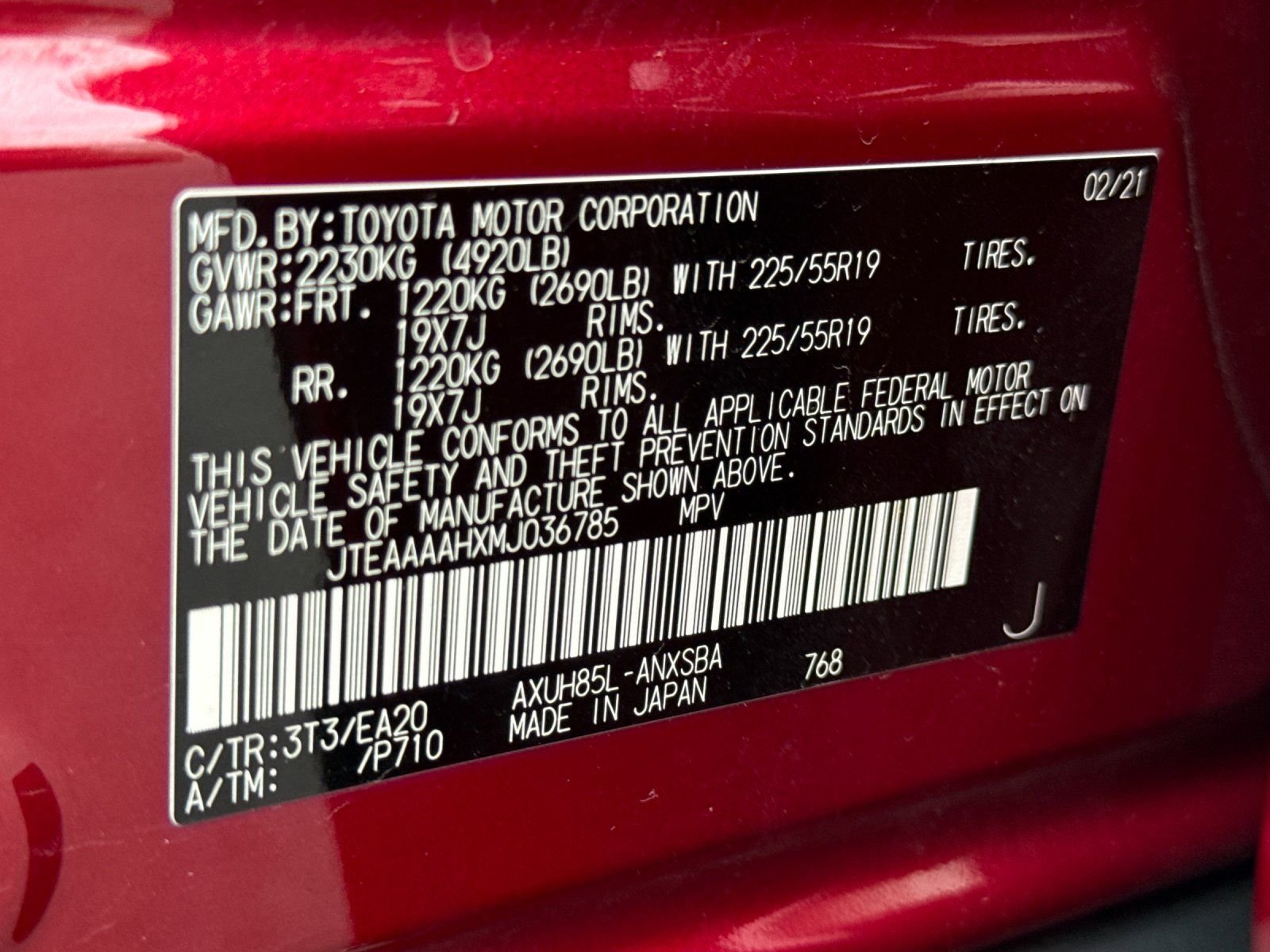 Used 2021 Red Toyota Limited image 34