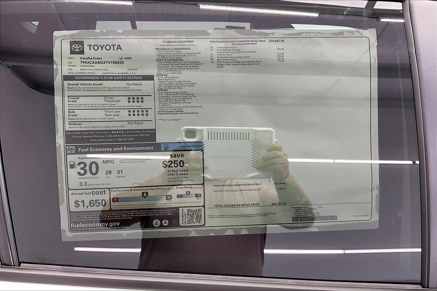 New 2026 Wind Chill Pearl Toyota LE AWD image 21