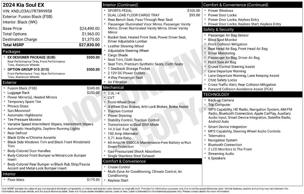 Used 2024 Black Kia EX image 11