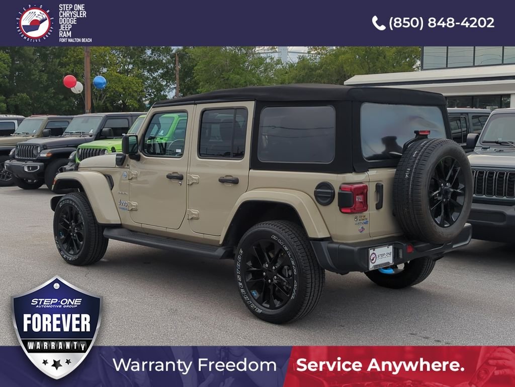 Used 2022 Beige Jeep Unlimited Sahara 4xe image 4