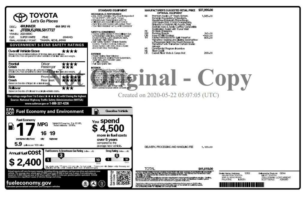 Used 2020 White Toyota SR5 image 3