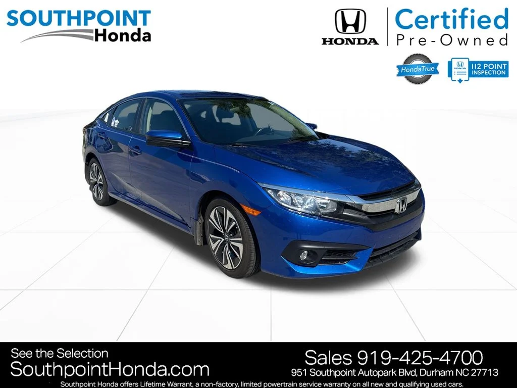 Certified Used 2018 Aegean Blue Metallic Honda EX-T image 1
