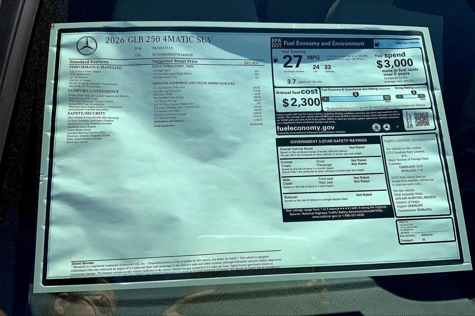 Certified Used 2026 Night Black Mercedes-Benz GLB 250 image 26