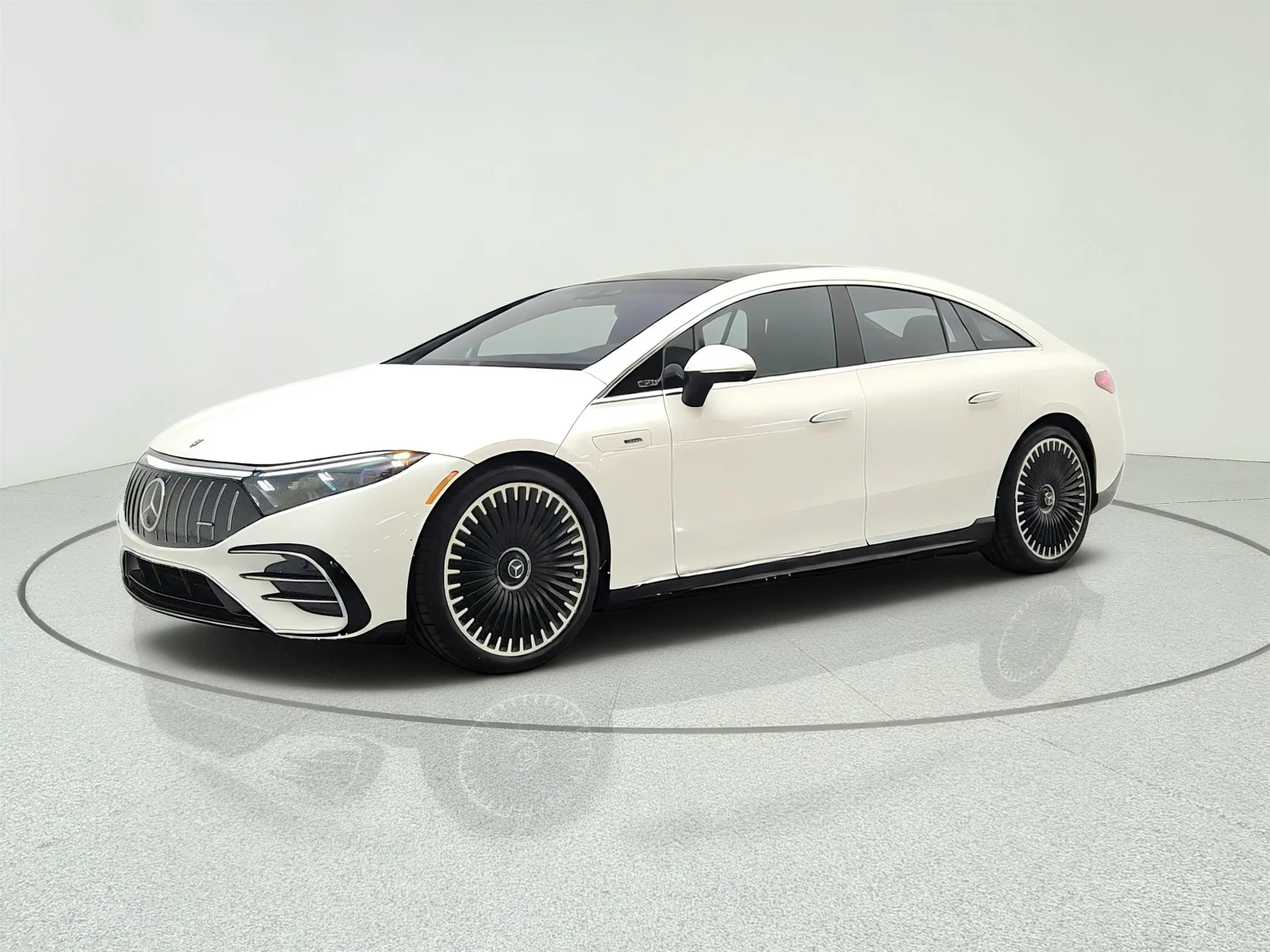 Certified Used 2023 MANUFAKTUR Diamond White Mercedes-Benz AMG® EQS 4MATIC+ Sedan image 1