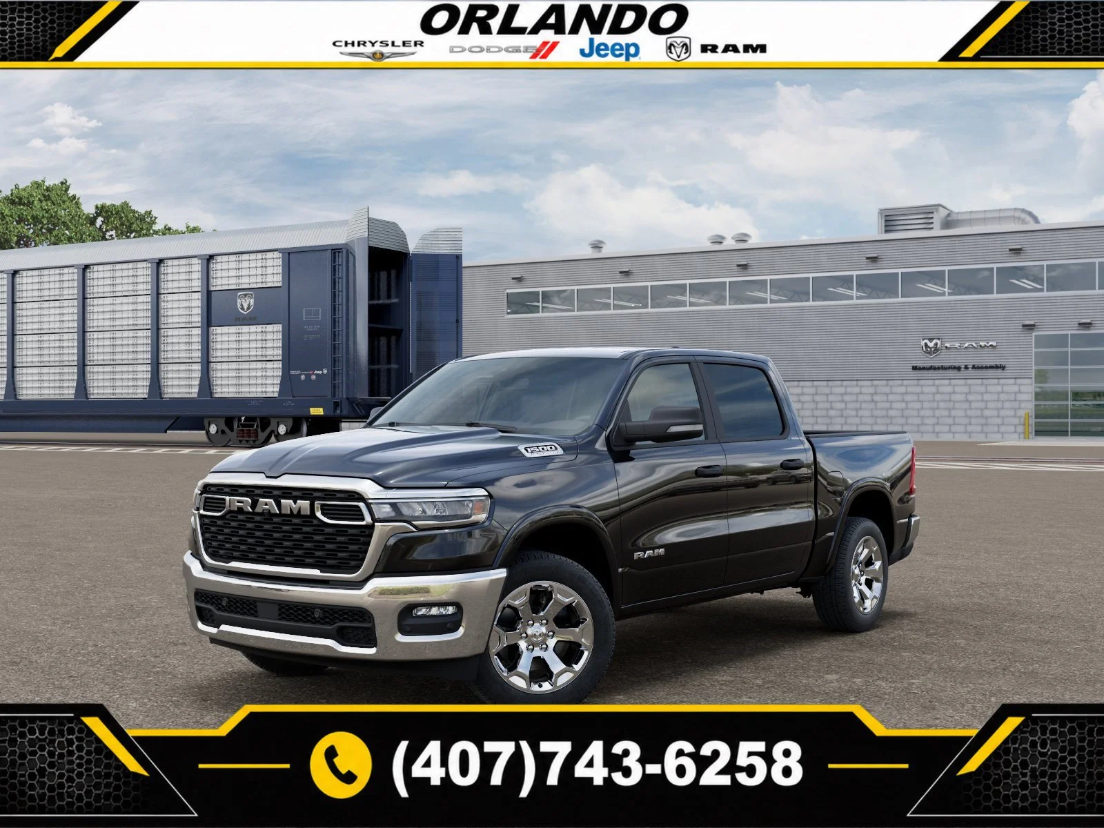 New 2027 Diamond Black Crystal Pearlcoat Ram Big Horn/Lone Star image 1