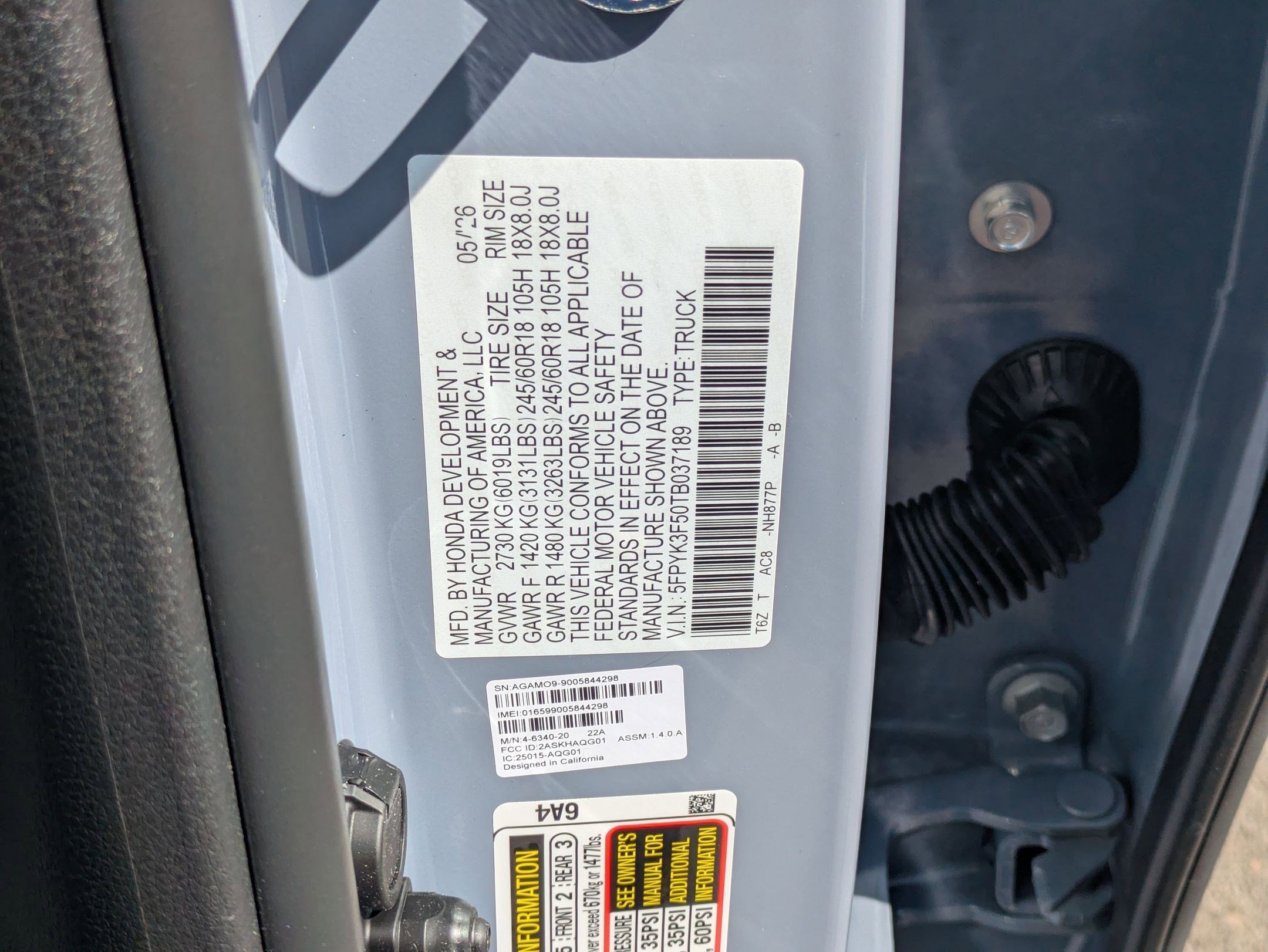 New 2026 Sonic Gray Pearl Honda RTL image 16