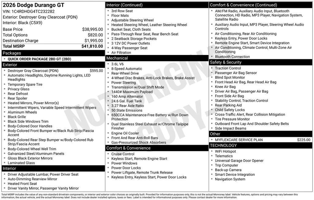 New 2026 Destroyer Gray Clear-Coat Exterior Paint Dodge GT image 7