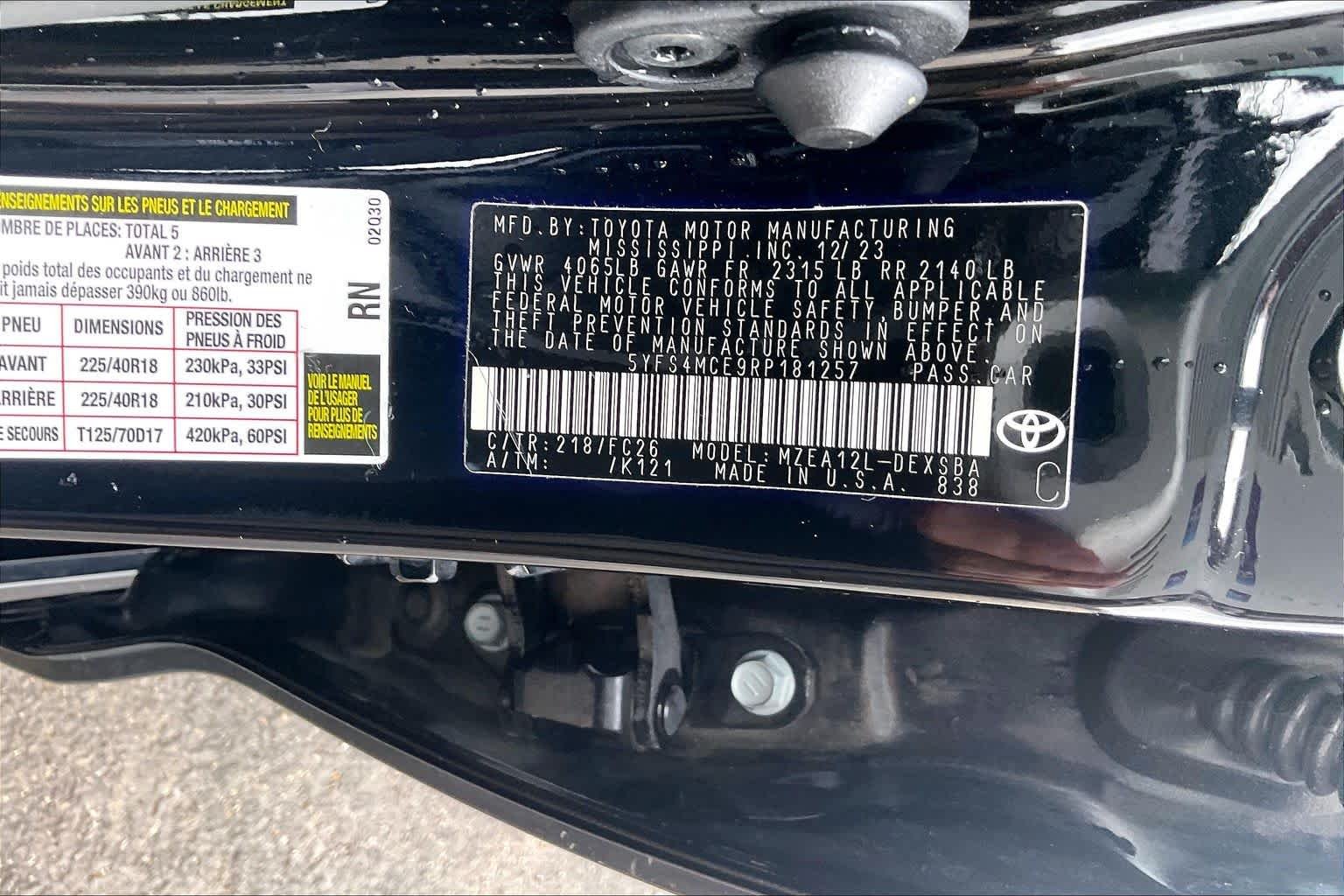 Used 2024 Midnight Black Metallic Toyota SE image 33