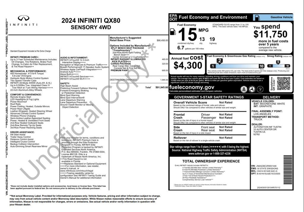 Used 2024 Moonstone INFINITI Sensory image 3