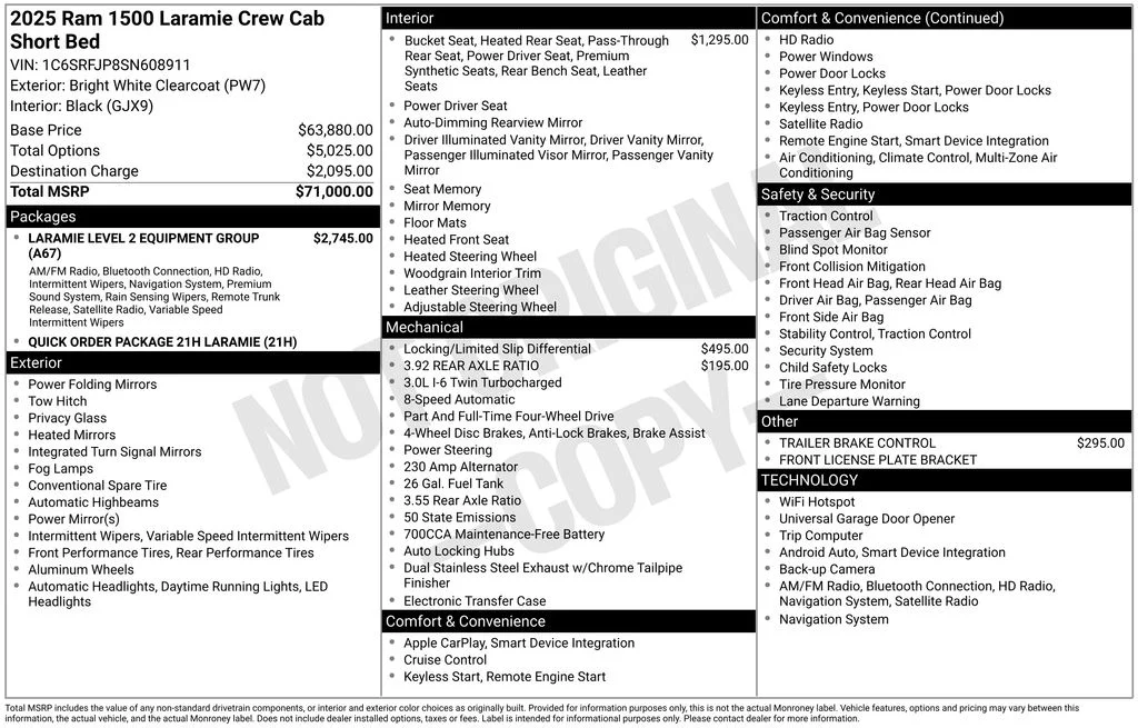 Certified Used 2025 White Ram Laramie image 3