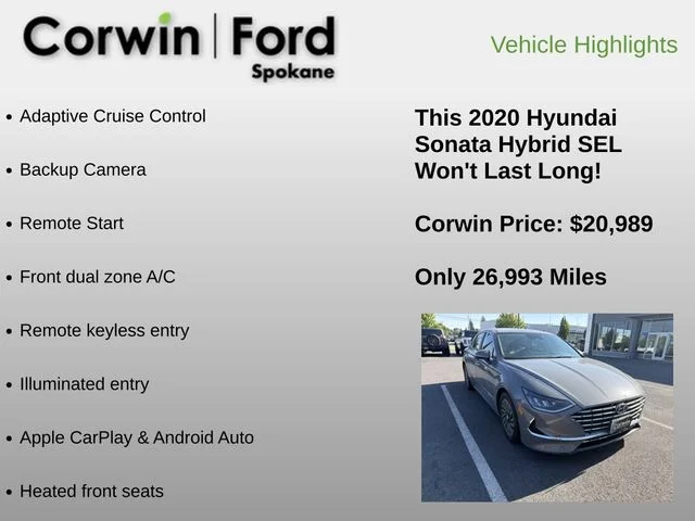 Used 2020 Hampton Gray Hyundai SEL image 6