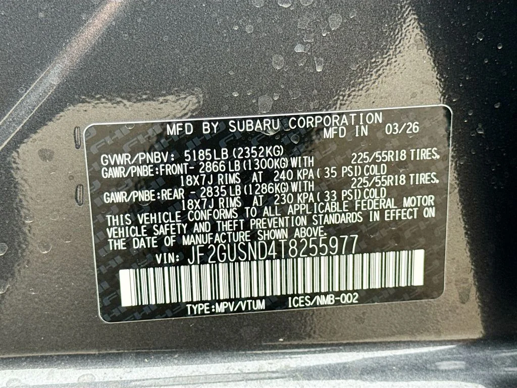 New 2026 Gray Subaru Limited image 41