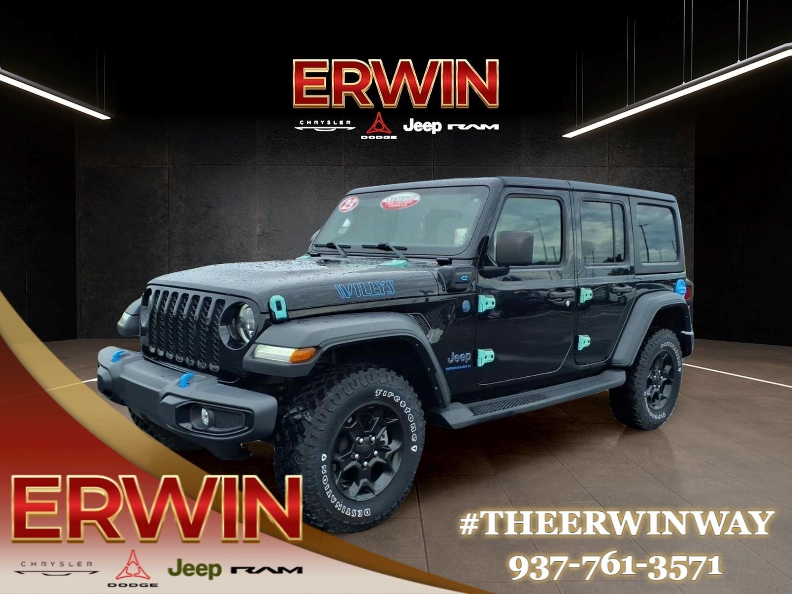 Certified Used 2023 Black Clear Coat Jeep Willys 4xe image 3