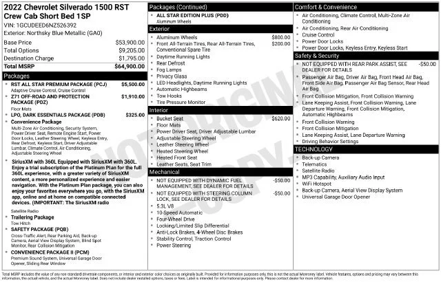 Used 2022 NORTHSKY BLUE METALLIC Chevrolet RST image 10