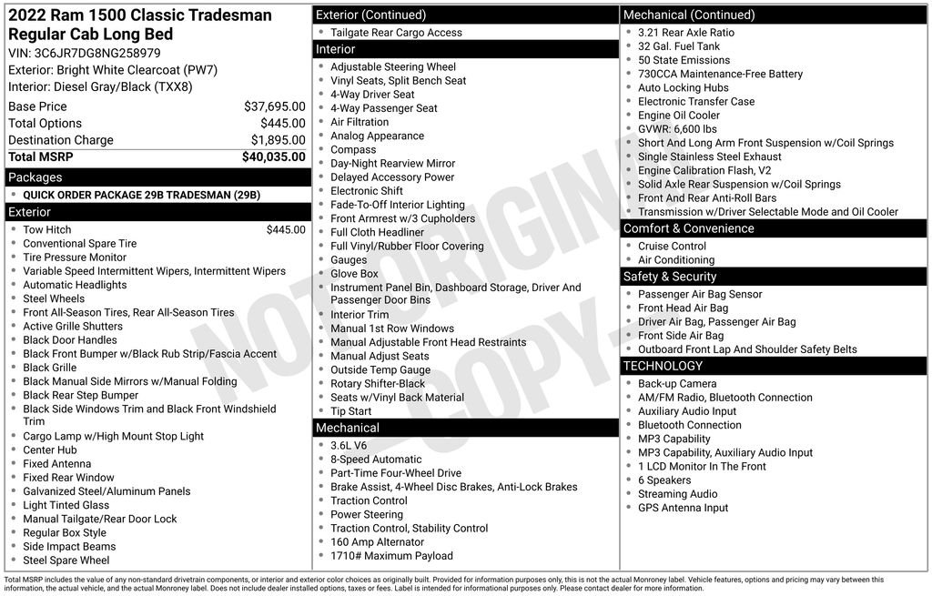 Used 2022 Bright White Clearcoat RAM Tradesman image 5
