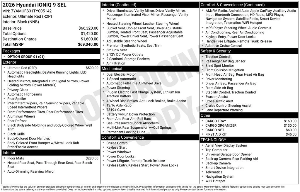 Certified 2026 Hyundai IONIQ 9 SEL with VIN 7YAMUFS31TY005142 for sale in Highland Park, IL