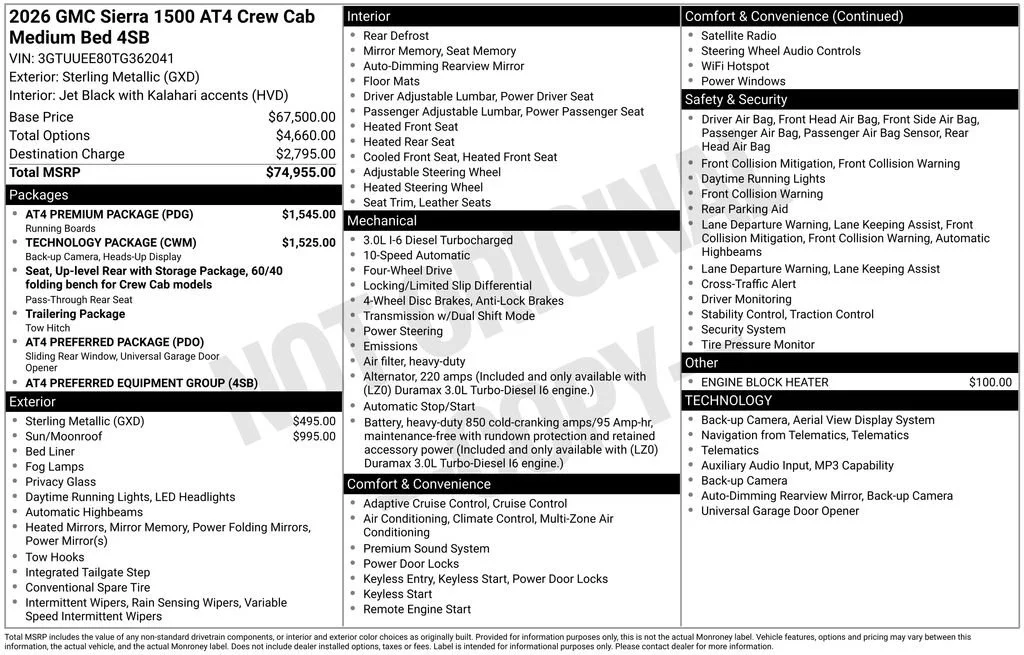 2026 GMC Sierra 4WD Crew Cab Short Box AT4's photo