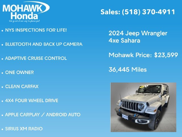 Used 2024 Silver Zynith Clearcoat Jeep Sahara 4xe image 7
