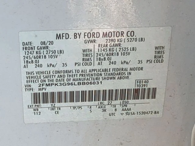 Used 2020 White Ford SE image 38