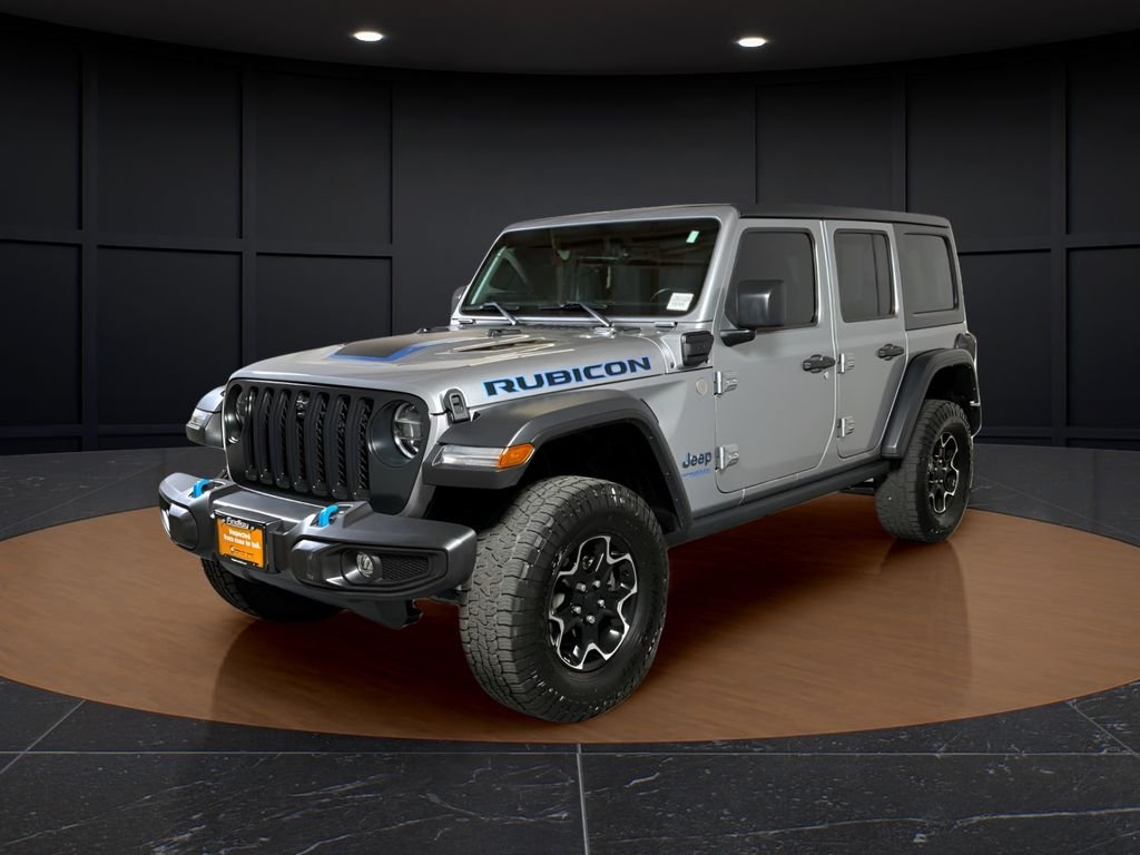 Certified Used 2021 Silver Jeep Unlimited Rubicon 4xe image 1