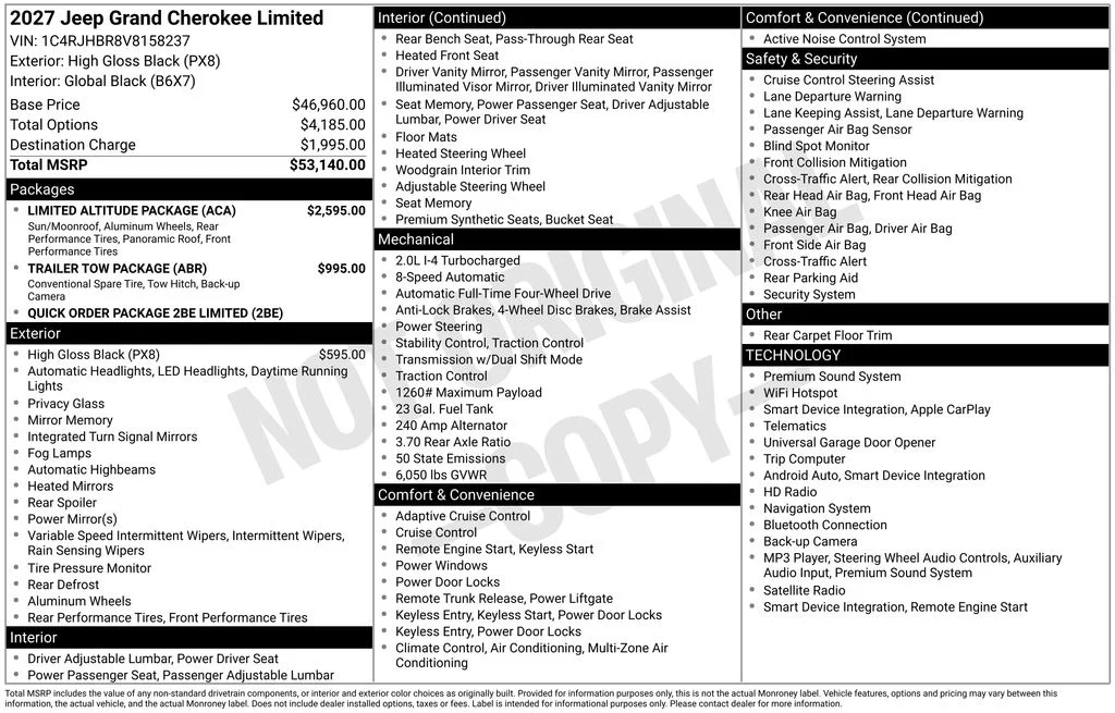 New 2027 High-Gloss Black Paint Jeep Limited image 4