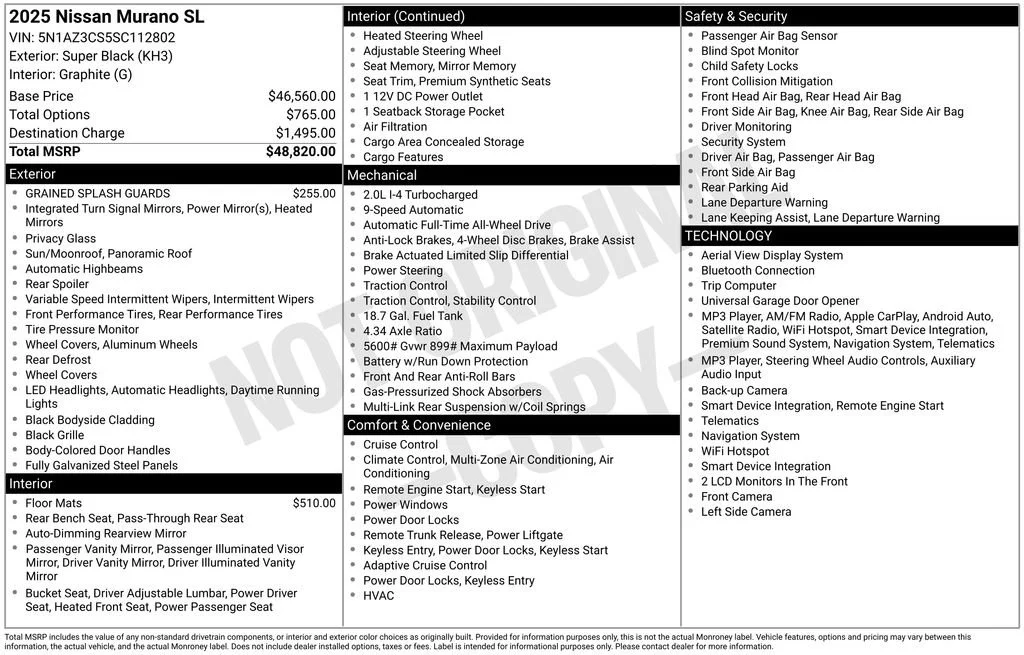 Used 2025 Black Nissan SL image 5