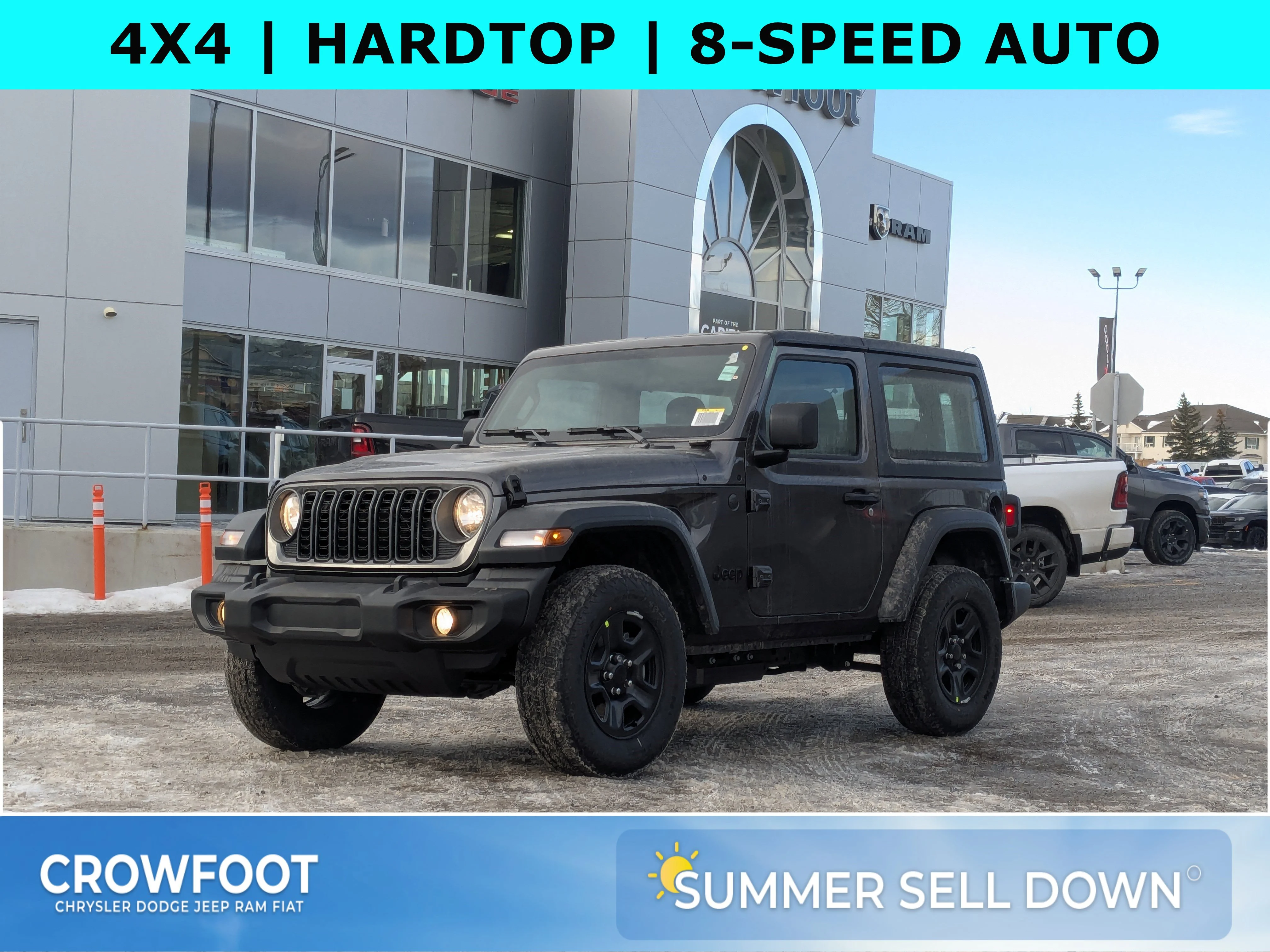 New 2026 Grey Jeep Sport - - 2.0L Turbo Engine - 12.3 Uconnect 5 Display - Black Freedom Hardtop - 8-Speed Auto & More image 1