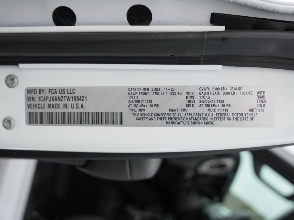 New 2026 Bright White Clear-Coat Exterior Paint Jeep Sport image 22