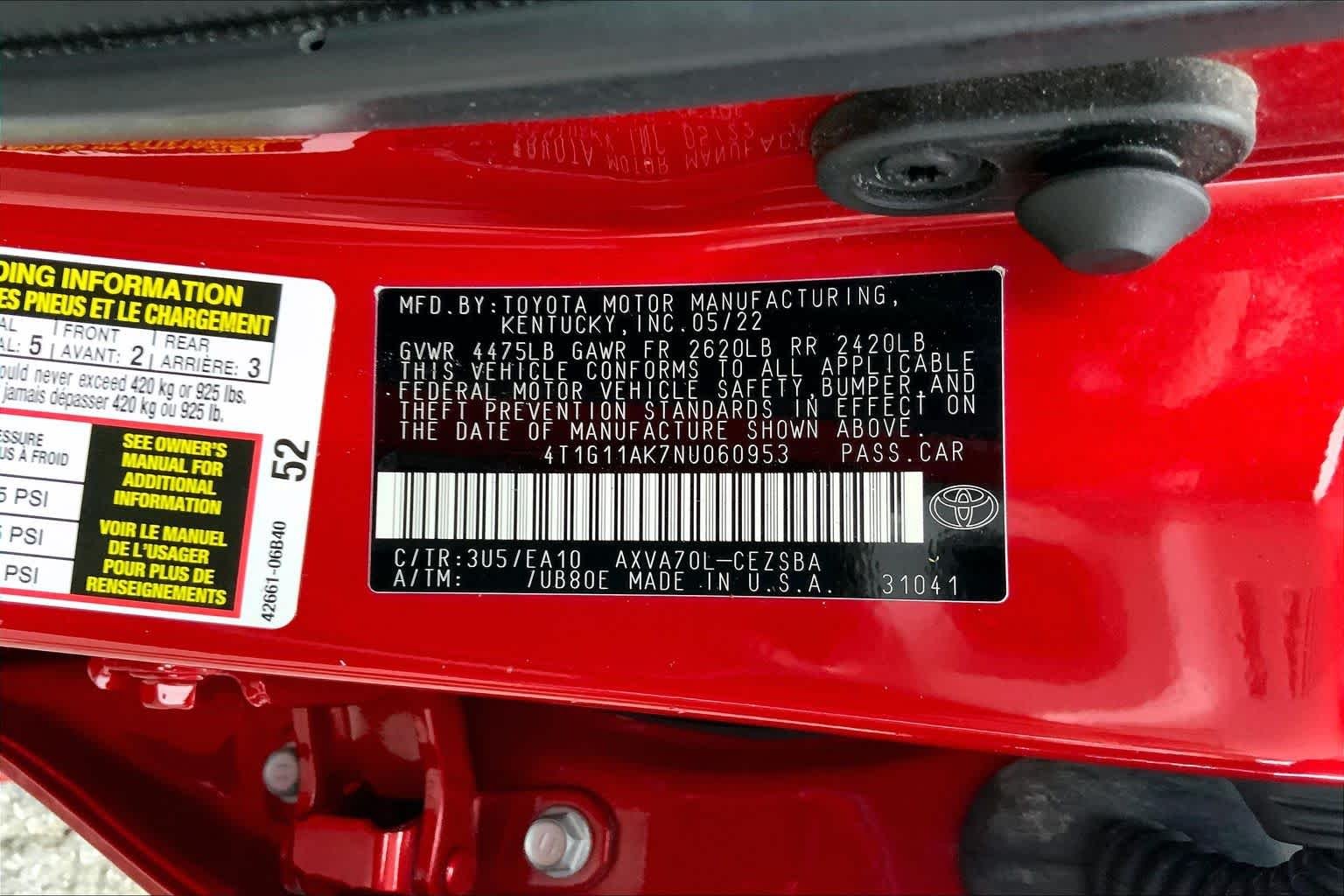 Used 2022 Supersonic Red Toyota SE image 28