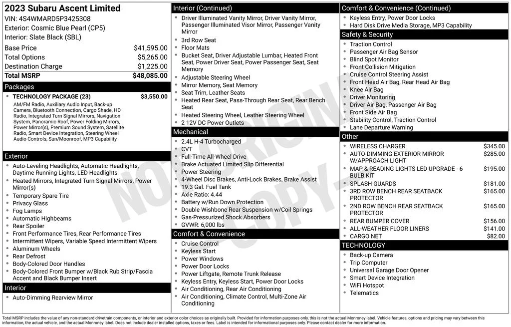 Certified Used 2023 Blue Subaru Limited image 8