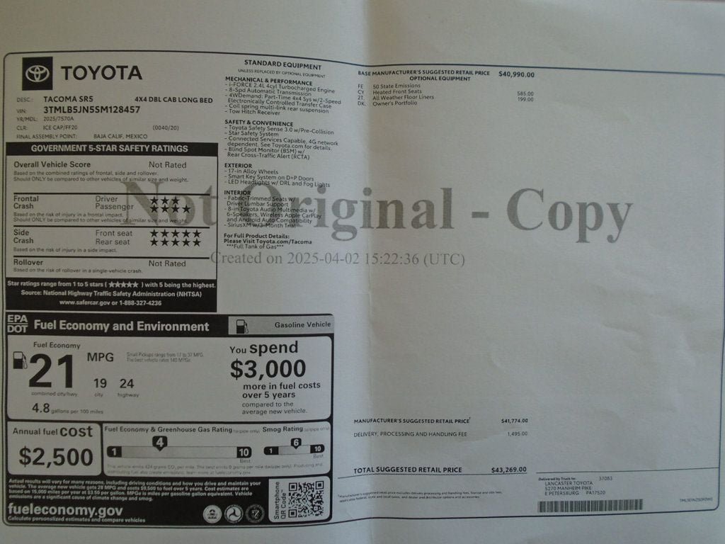 Used 2025 Ice Cap Toyota SR5 Double Cab 6