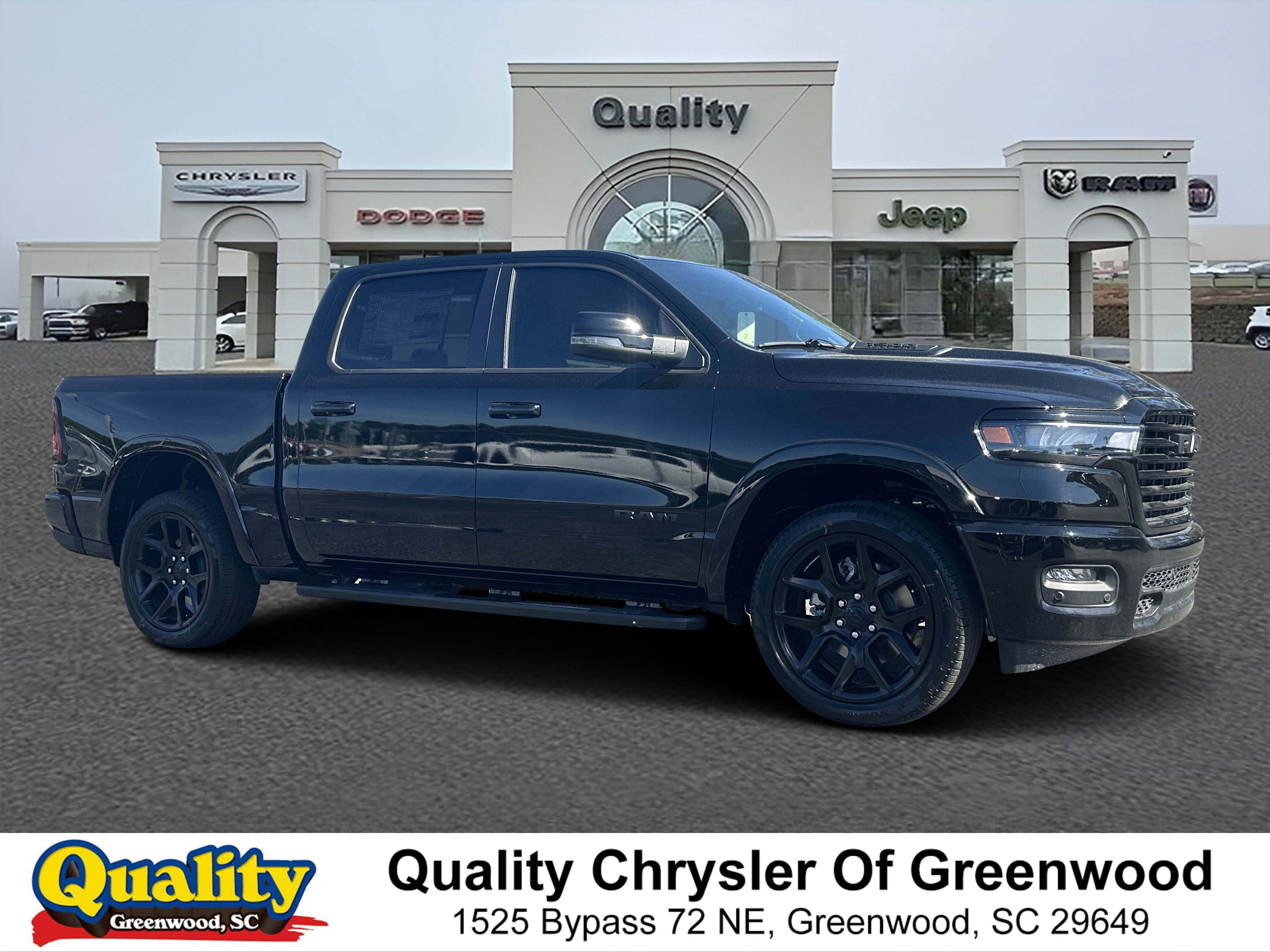New 2026 Diamond Black Crystal Pearl-Coat Exterior Paint RAM Laramie image 1
