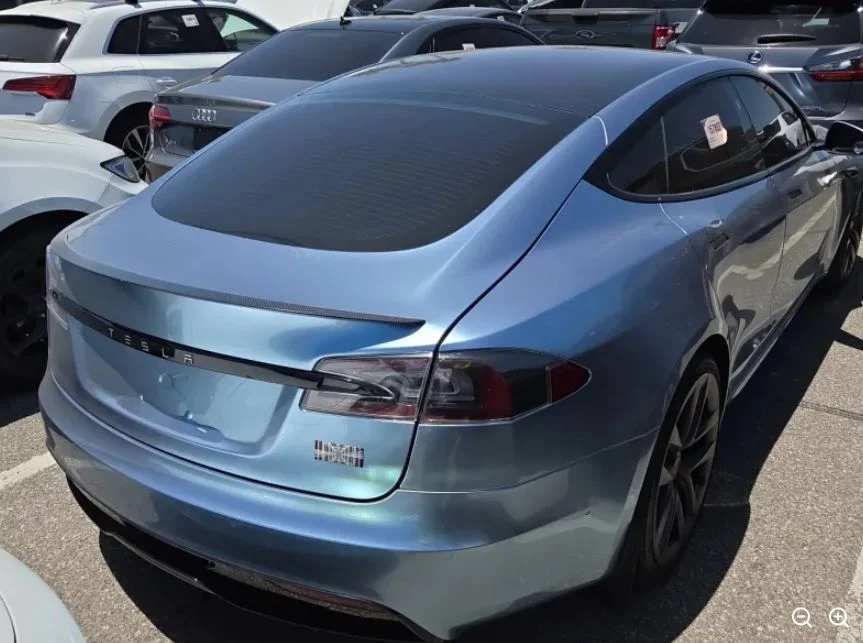 Used 2021 Blue Tesla Plaid image 2
