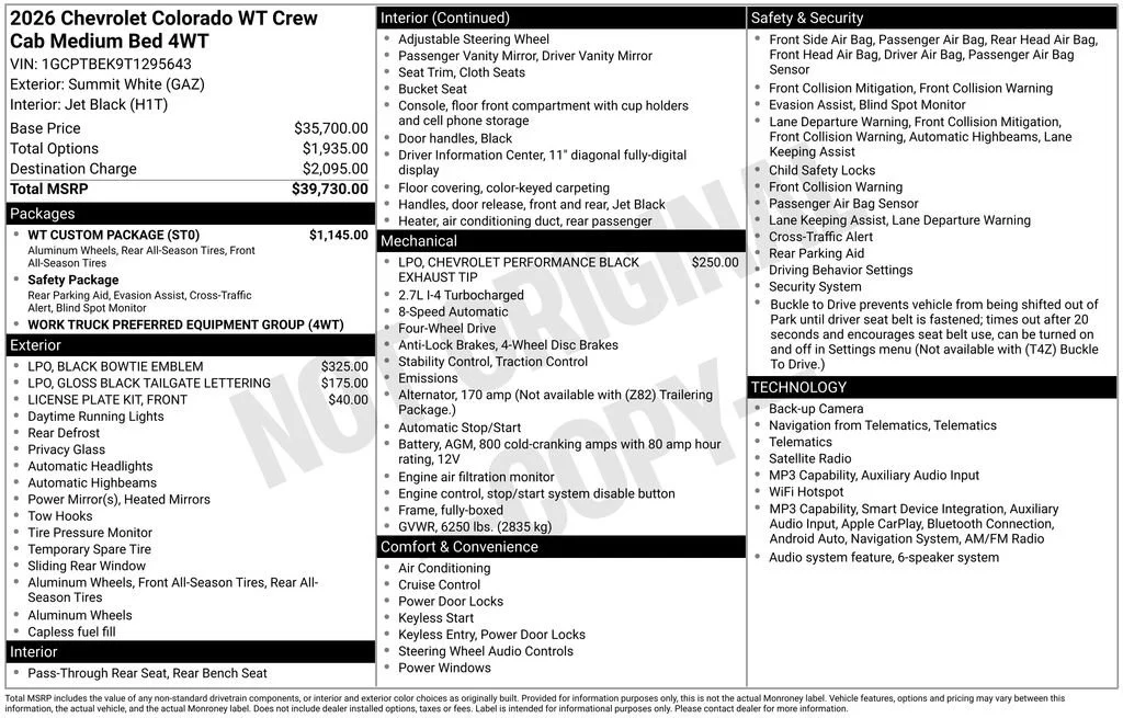 2026 Chevrolet Colorado Work Truck - Photo 6