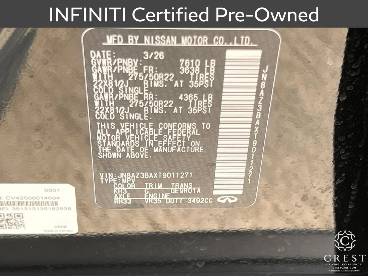 Certified Used 2026 Black Obsidian INFINITI LUXE image 34