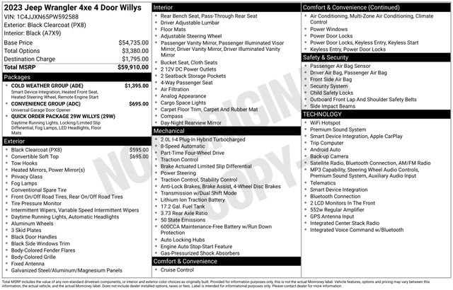 Used 2023 Black Clearcoat Jeep Willys 4xe image 7