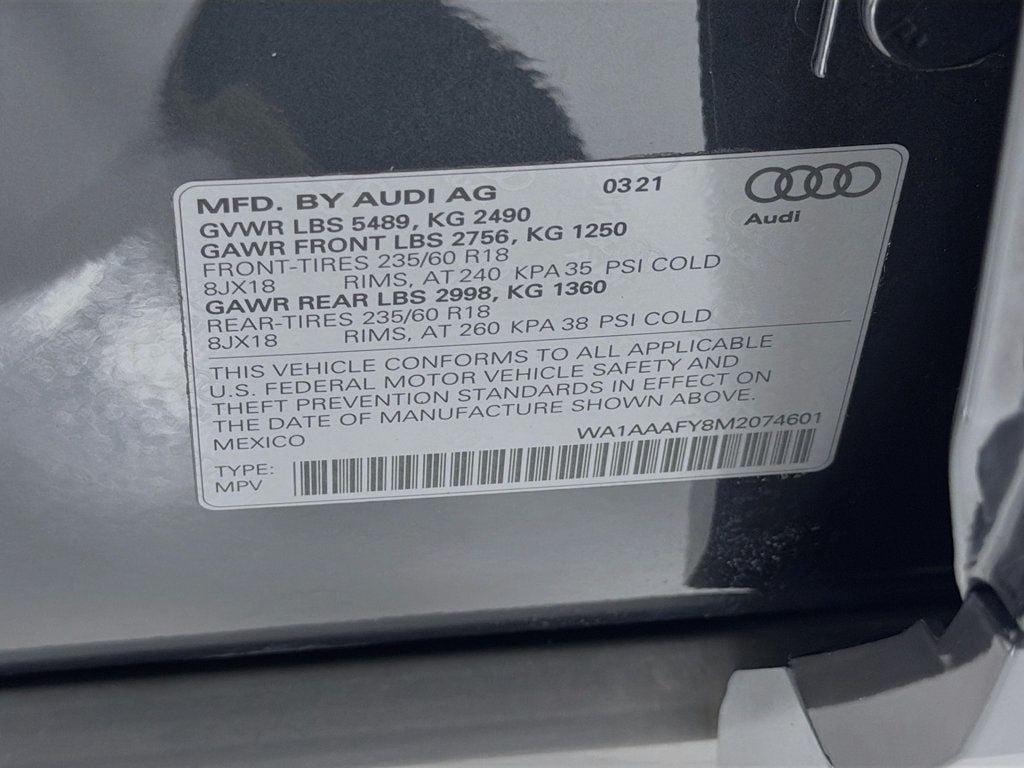 Used 2021 Manhattan Gray Metallic Audi Premium 45 TFSI quattro image 32